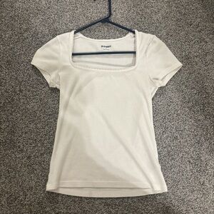 Old Navy Women's Cream Square Neck Tee
